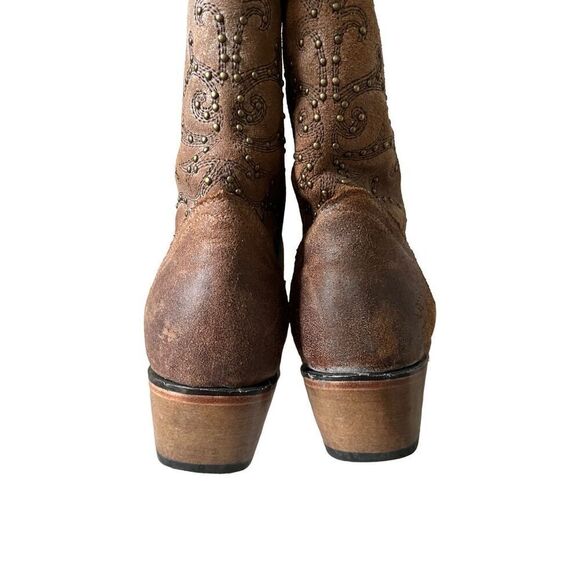 J. B. Dillon Women’s Cowboy Coastal Boots size 9 B Brown Studded - Picture 6 of 14